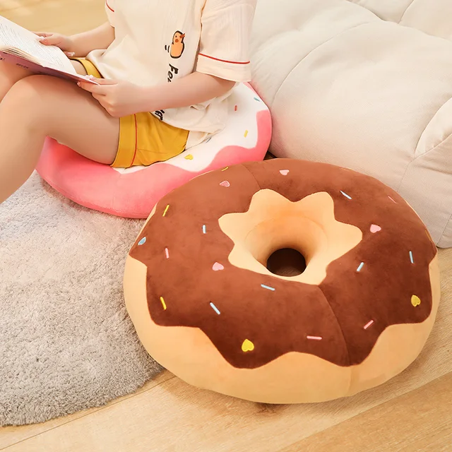 Wemi TIPINOICE Large Doughnut Throw Pillow Soft Novelty Doughnut Shaped Ring Plush Cushion Pillow 40cm