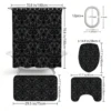 4pcs Waterproof Durable Baroque Style Background Multipurpose Decorative Shower Curtain With 12 Hooks, For All Scenarios 2