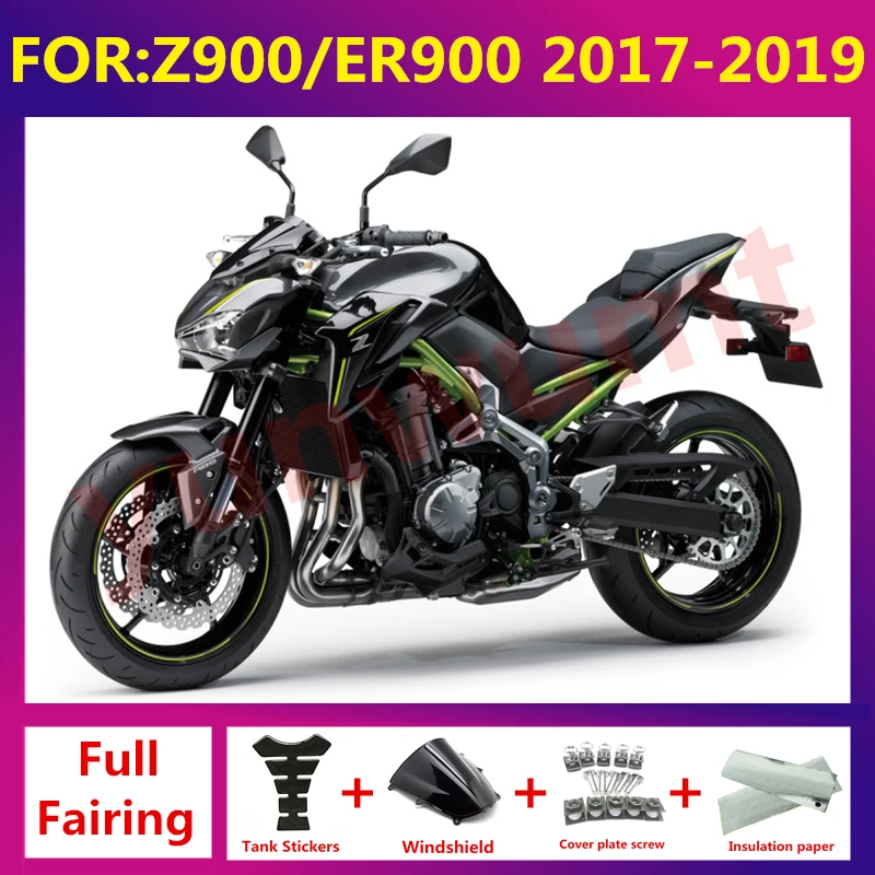 

Полный комплект обтекателей для мотоцикла, форма для кузова, подходит для Kawasaki Z900 ZR900 2017 2018 2019, Обтекатели для кузова zxmt, черный комплект