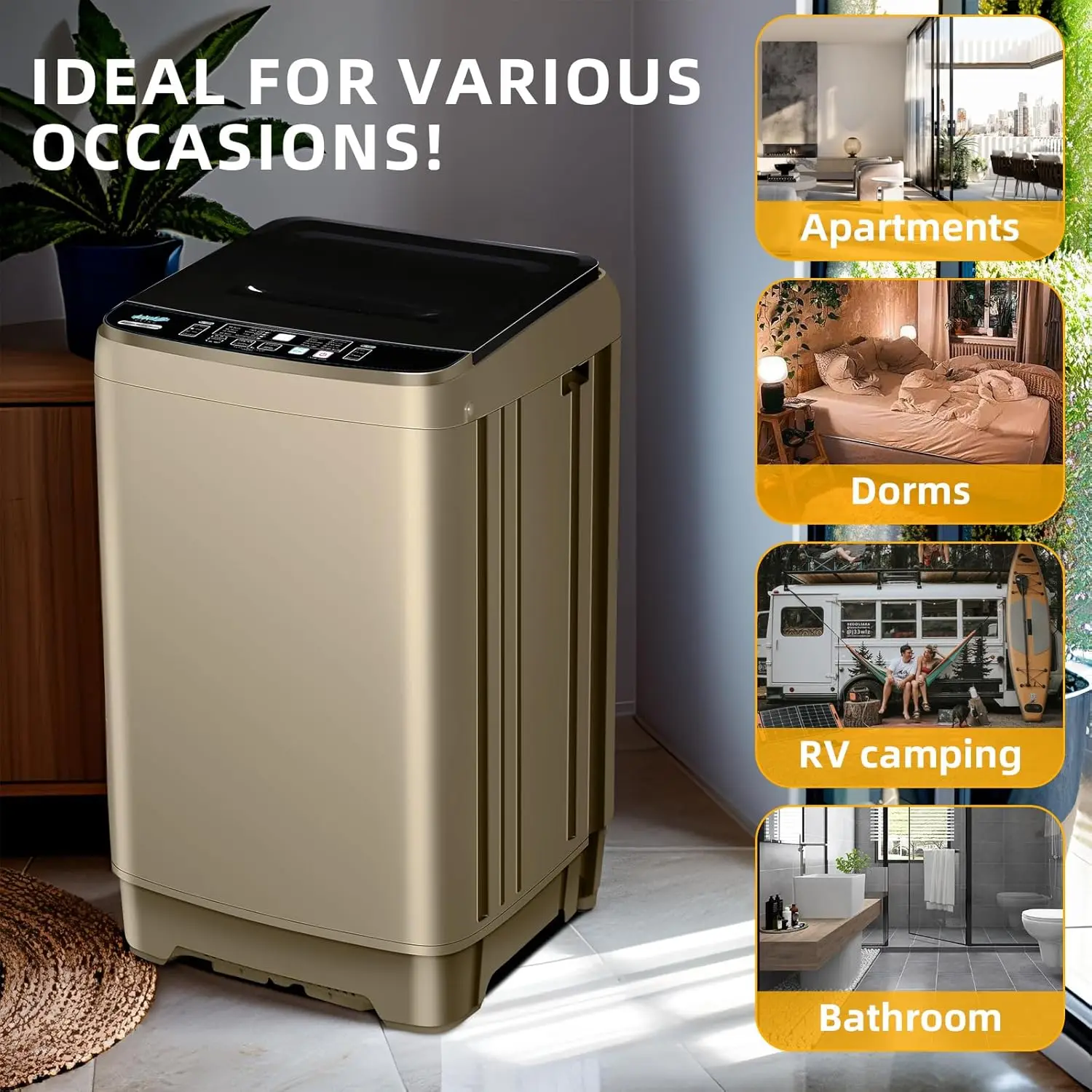 6Full Automatic Washing Machine, Gold 6