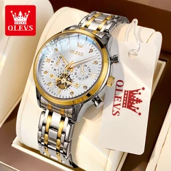 Elegant Waterproof Quartz Women's Chronograph Watch by OLEVS (Golden White)