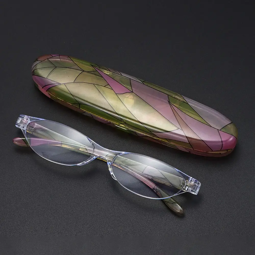 Floral Small Oval Reading Glasses with Case Vintage Anti Blue Light Eyewear Women Men Spring Hinge Computer Readers Eyeglasses 5