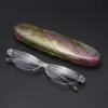Floral Small Oval Reading Glasses with Case Vintage Anti Blue Light Eyewear Women Men Spring Hinge Computer Readers Eyeglasses 5