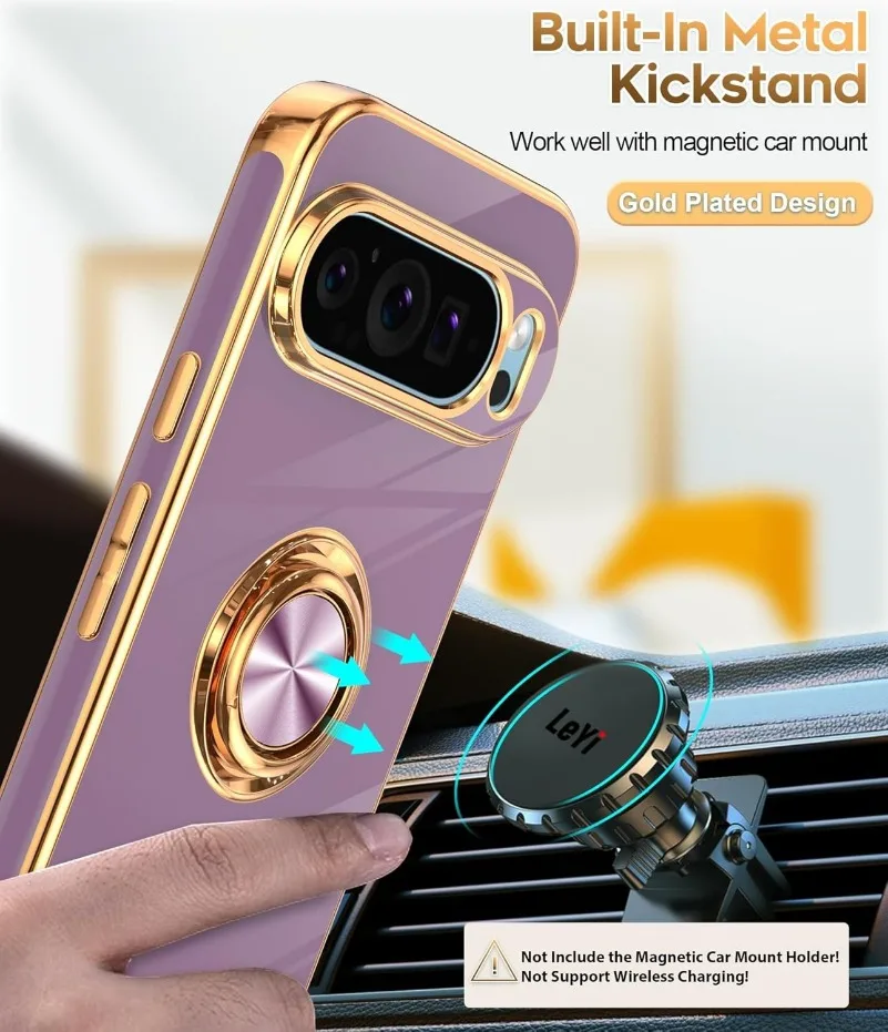 Luxurious Electroplated Soft TPU Ring Holder Case with Bracket Cover