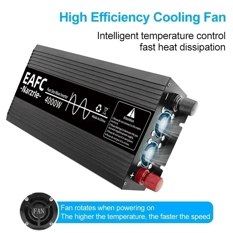 2000W 3000W 4000W Inversor 12v 220v Onda Pura Pure Sine Wave Inverter  Inversor De Corriente Para Auto Power Converter for Car