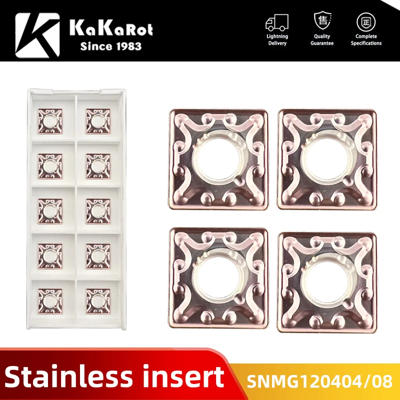 

Kakarot Carbide Insert SNMG120404 MA VP15TF SNMG 120408 Turning Tools For Stainless Steel CNC Lathe Cutter 10pcs Blade Plate