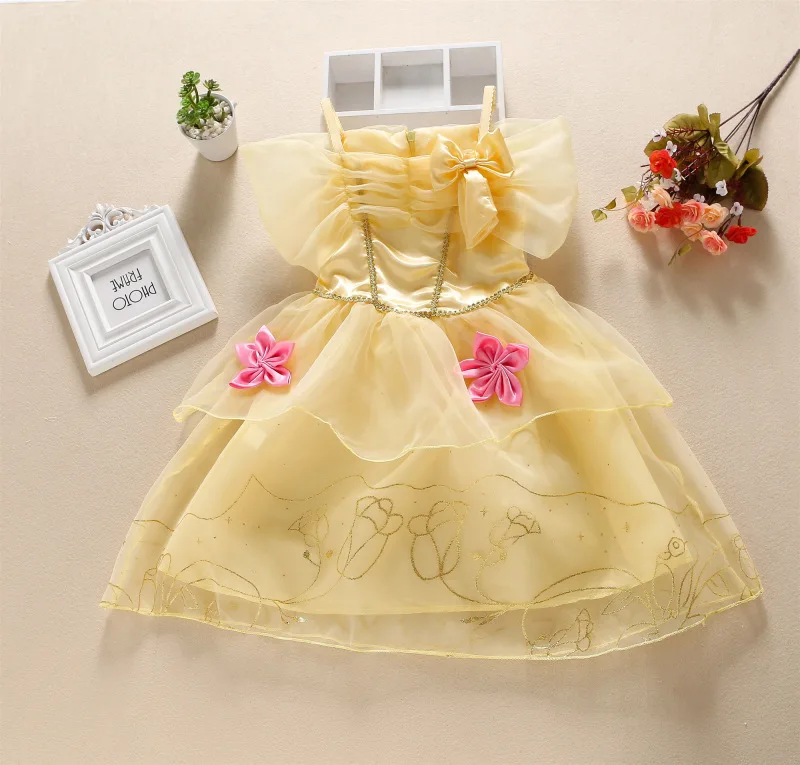 thumbnail image 1 of Vestido de princesa de Disney para niña, disfraz de Elsa de Frozen, ropa de fantasía para fiesta de Halloween, Cosplay de Aurora Jasmine, vestido de verano de 3 a 8 años, 1 of 5