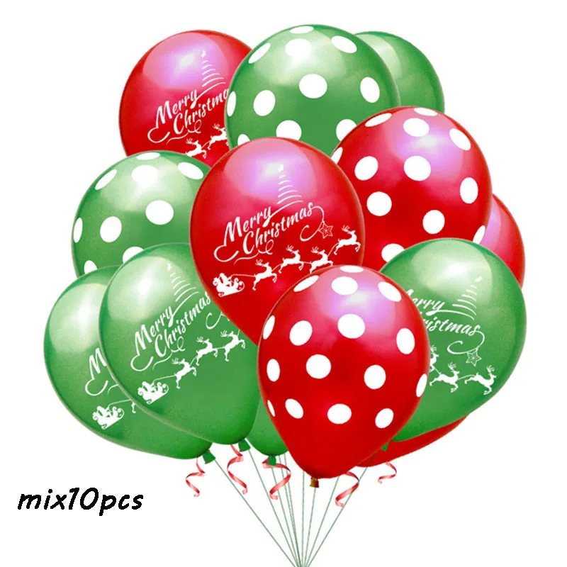 thumbnail image 1 of 10/21 piezas de globos de látex cromados dorados, verdes oscuros y rojos de alce de Papá Noel para Navidad, Año Nuevo 2024, decoración para fiestas en el hogar, 1 of 5