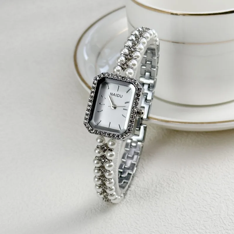 Women's Bracelet Watch Light Luxury Imitation Pearl Quartz Watch