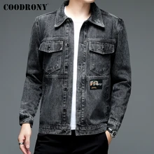 

COODRONY Brand Jackets Men Clothing Spring Autumn New Arrival Classic Turn-Down Collar Cowboy Coat Oversize Chaqueta S-3XL Z8100