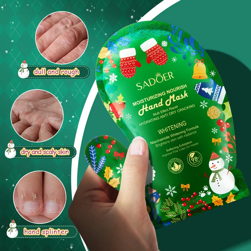 SADOER Christmas Whitening Foot Mask Foot Exfoliating Masks Moisturizing Anti-aging Hand Mask Exfoliator Skin Care Products