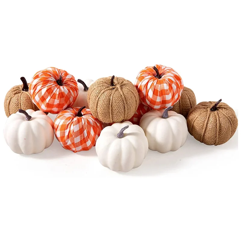 

12 шт., искусственные тыквы в ассортименте