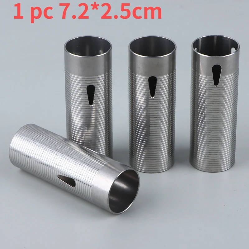 

1 PCS Silver CNC Advanced Stainless Steel Ribbed Heat Dissipation Cylinder For Airsoft Ver.2 Gearbox 80%/70%/60%/50% Sport Toy