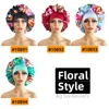 Women Satin Bonnet Cap Silky Big Bonnet for Women Floral Printing Sleep Cap Design Boneet's 2