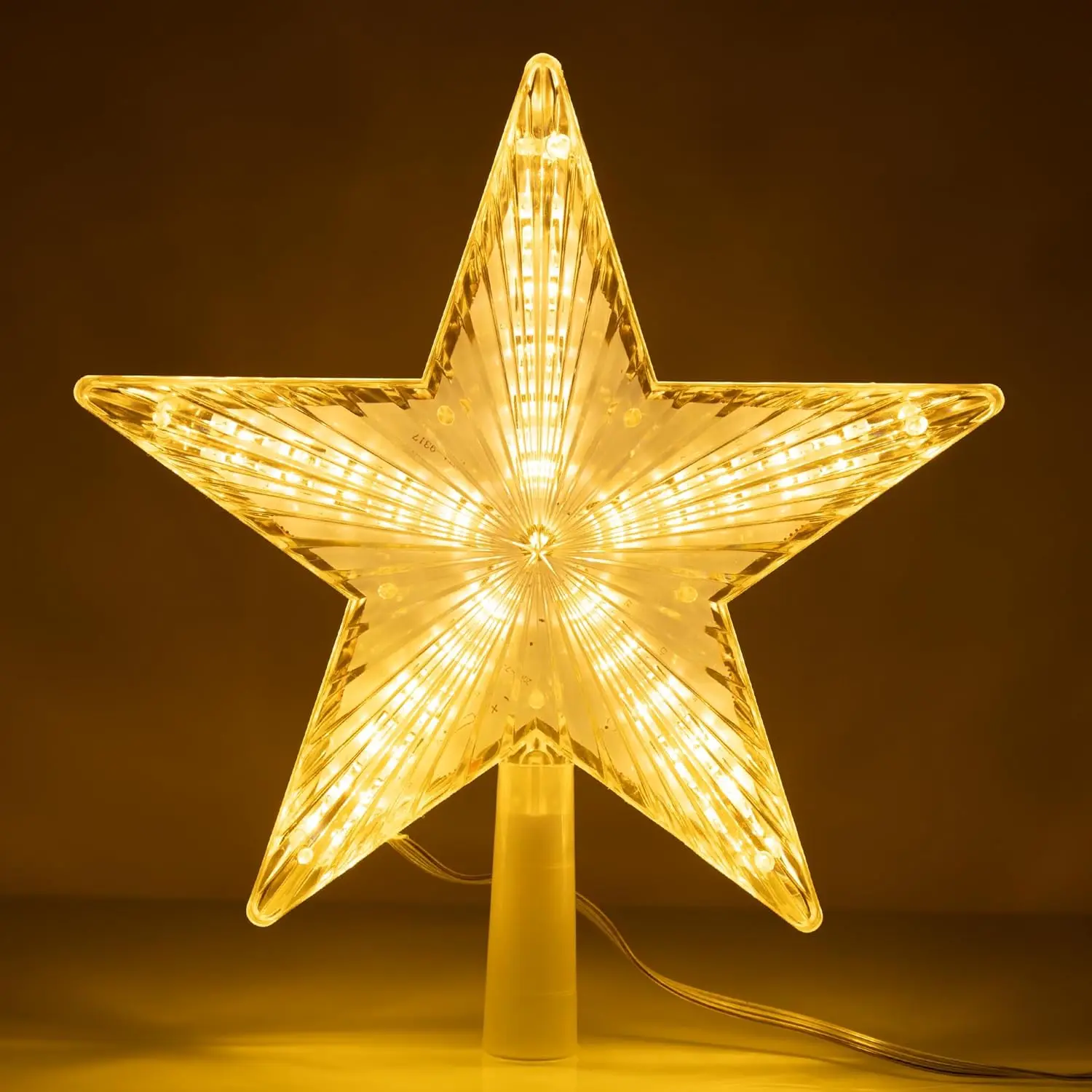 Christmas Decoration Glowing Tree Topper Glitter Shining Star Xmas Tree Ornaments for Home Decor Navidad New Year 2026 Gift