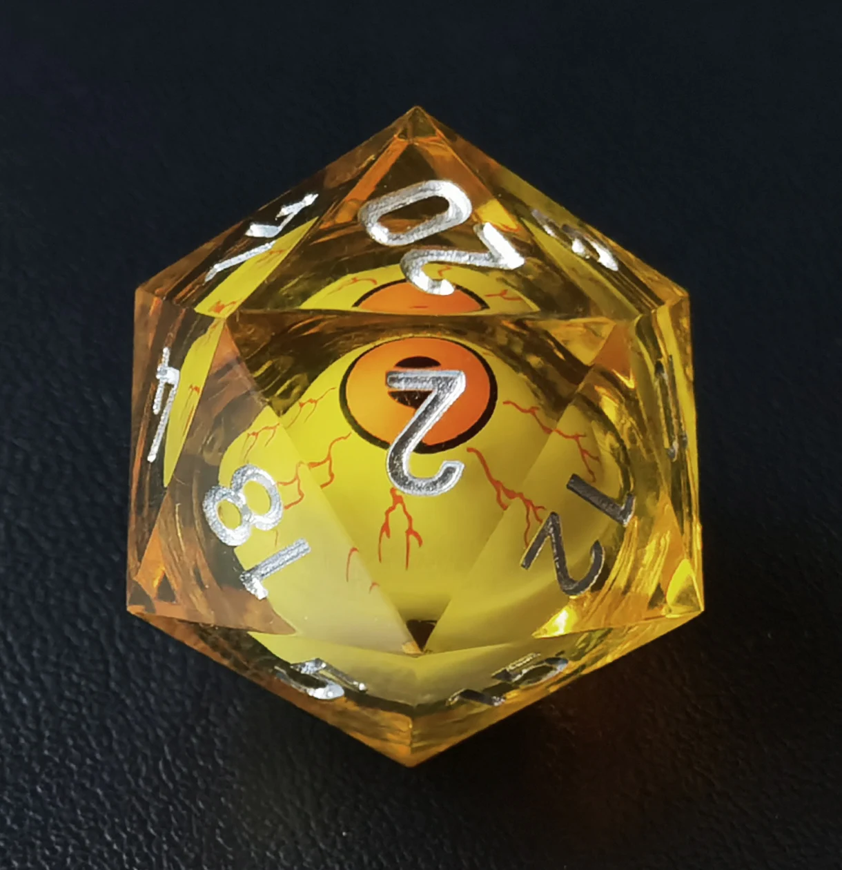 BESCON Sharp Edged Liquid Core Rolling Eyeball Dice-Razor Edge Polyhedral Dice with Rolling Eyeball Inside