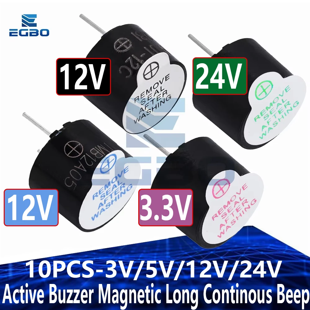 3 X Cicalino Attivo 5v 12 Mm Magnetico Continuo Allarme - Foto 4