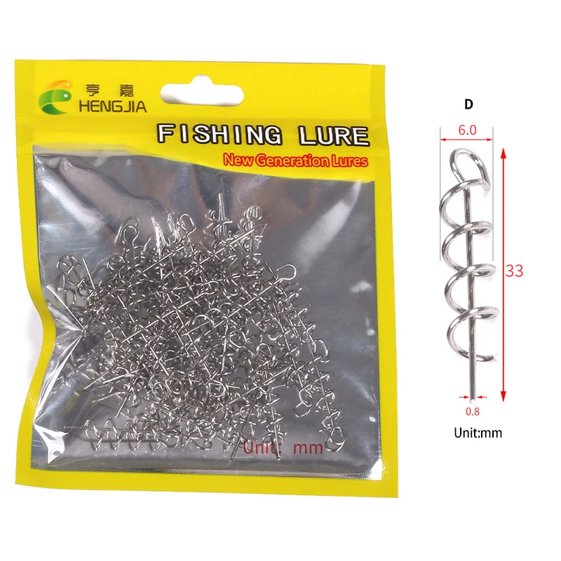 50pcs Stainless Steel Fishing Crank Hook Centering Pins – Spring Pin Locks For Soft Lure Bait
