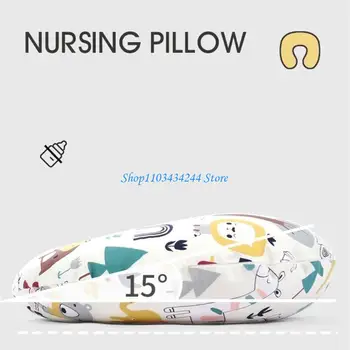 Breathable Cotton Nursing Pillow Encasement Lovely Pattern Baby Pillow Infant Nursing Support Pillow Washable Breastfeed