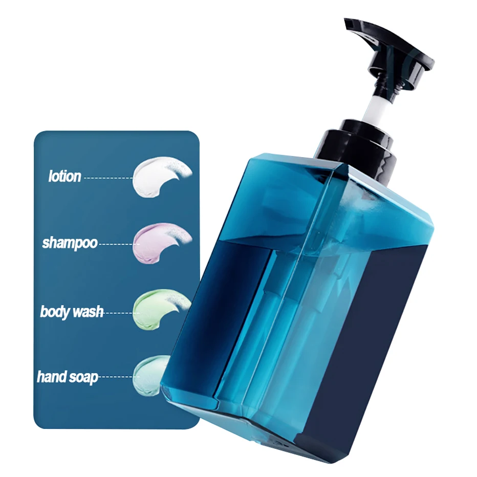 1000ml Square Refillable Pump Bottle for Shampoo, Conditioner, and Body Wash