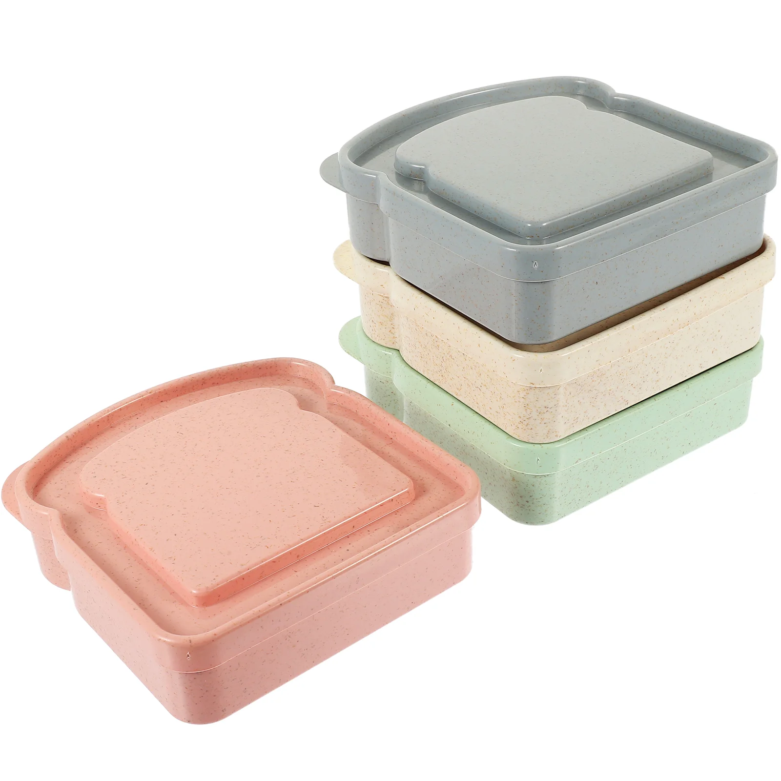 

2/4pcs Sandwich Storage Box Bread Toast Case Reusable Microwave Lunch Box Outdoor Camping Picnic Food Storage Container