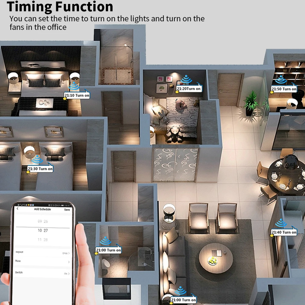 Tuya Smart Wall Touch Switch EU Standard No Neutral Wire and Neutral Wire Required Aleax Voice Control Light Switch
