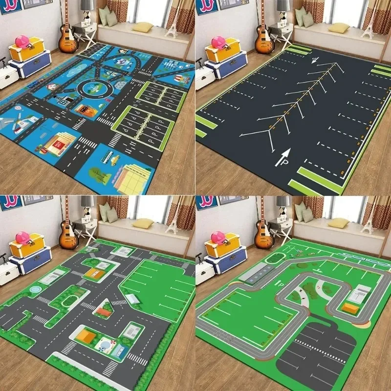 Transportation Rug Transportation Track Crawling Mat Children's Living Room Carpet Area ...