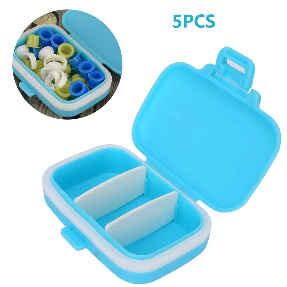 5pcs Mini Portable Multi-purpose Storage Box Tattoo Embroidery Tools Supplies Sealed Separator Case Needle Blue Tattoo Accessory 8sets christmas packaging supplies self adhesive gift box sealed stickers greeting label tags for bussiness merry christmas