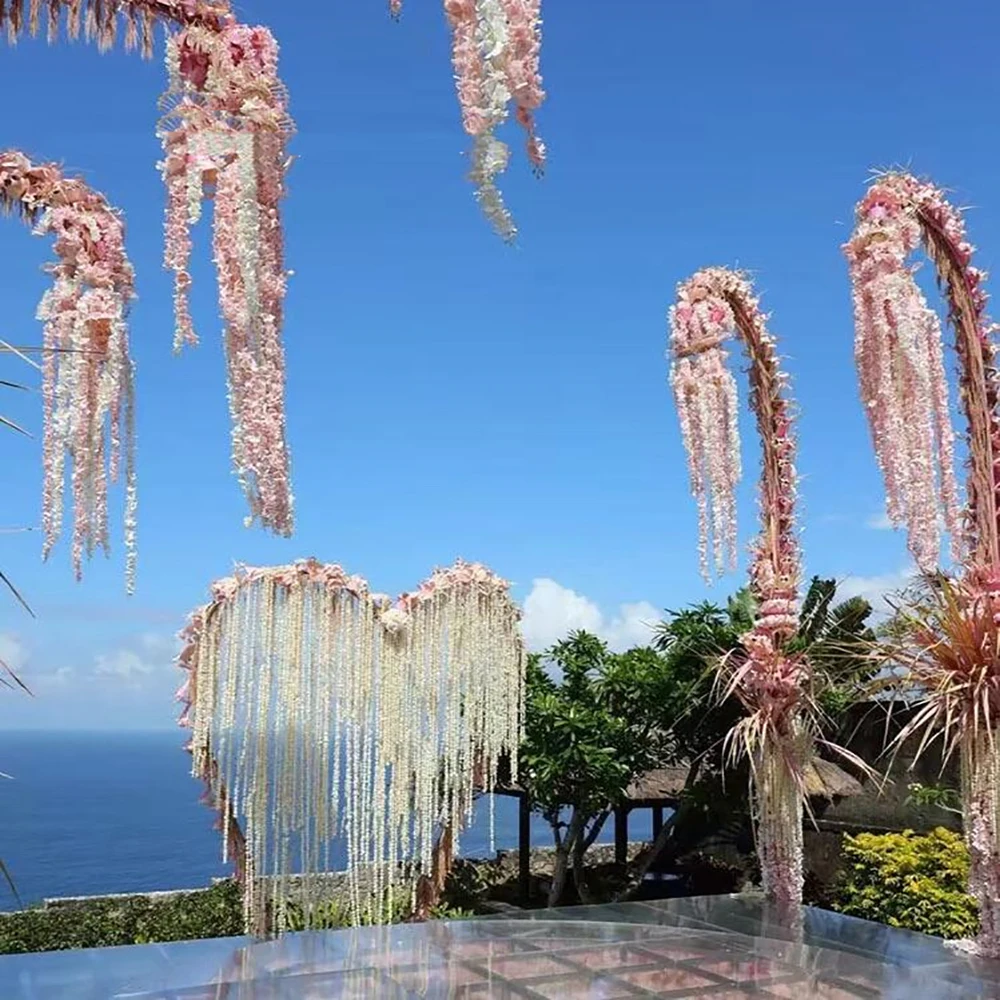 2 Pezzi 200cm Ghirlanda Di Fiori Glicine Artificiali Seta Fiore Di