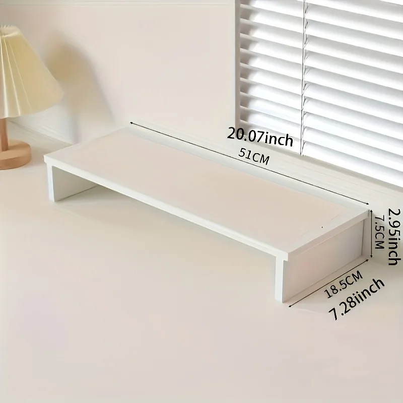 흰색 목재 노트북 스탠드 ? 안정적이고 하중을 견디는 인체공학적 컴퓨터 받침대, 홈 오피스 책상용 목 보호 디자인