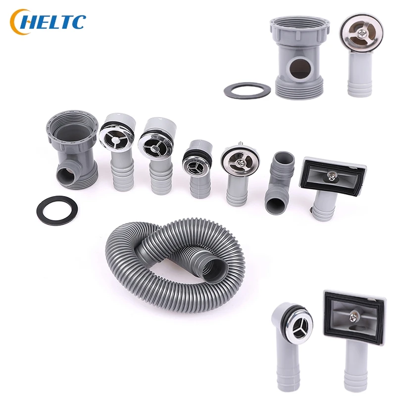 

1pcs Kitchen Basin Square Round Overflow Hole Conversion Joint Drainage Water Pipe Three Links Head Sink Connector Accessories