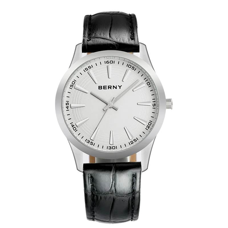 Berny Men's Watch Ultra-thin Lightweight Anti-scratch Stainless steel Case Crystal Lens Simple&Casual Business Men Watch 30ATM