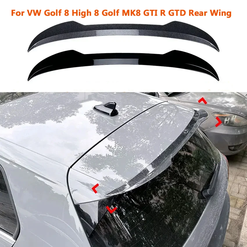 Car Trunk Top Spoiler Ala Posteriore Per Vw Golf 8 High 8 Golf Mk8 Gti R Gtd Gloss Black Carbon Look Body Kit Accessori Abs