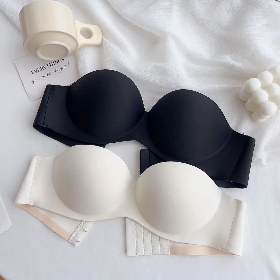 Summer Anti Slip Strapless Invisible Sexy Bra Women's Wedding Dress Beautiful Back Gathering Bra Seamless Comfort Bras Lingerie 2