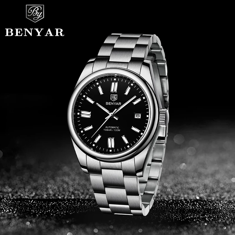 BENYAR New 2023 Luxury Mechanical Wristwatches10Bar Waterproof Sports Men Automatic Watch Stainless Steel Diving Watch for Men 6