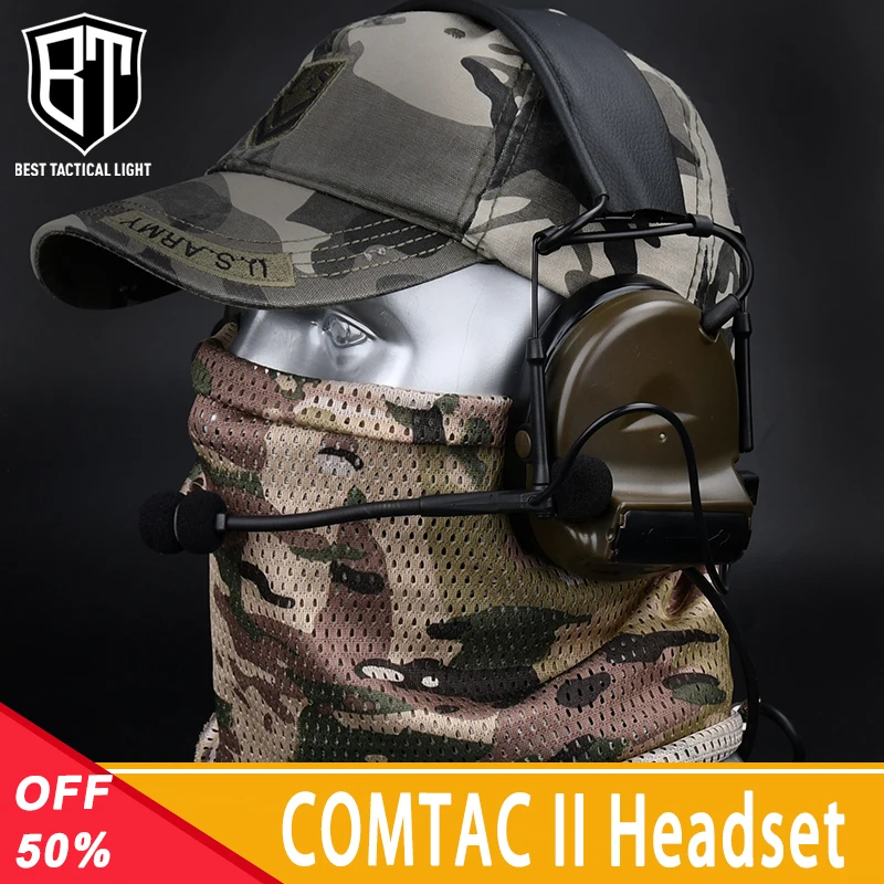 

WADSN Tactical C2 COMTAC II Headset Communication Shooting Headphone Airsoft Kenwood U94 PTT Earphone Outdoor Hunting Headset