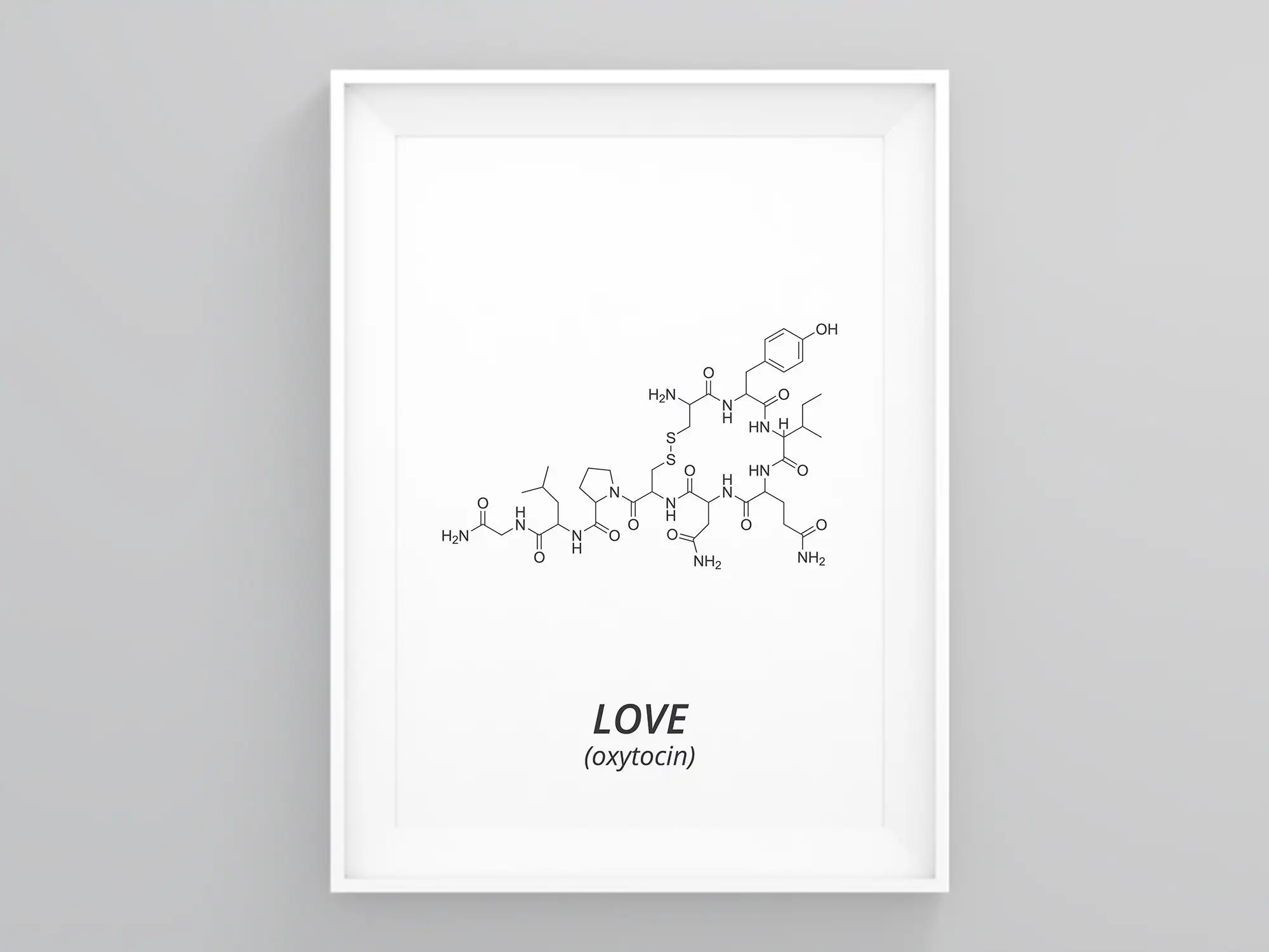 Love Happiness Adrenaline Molecule Chemistry Science Poster Print Wall Art Pictures Canvas Painting Living Room Home Decor Gift