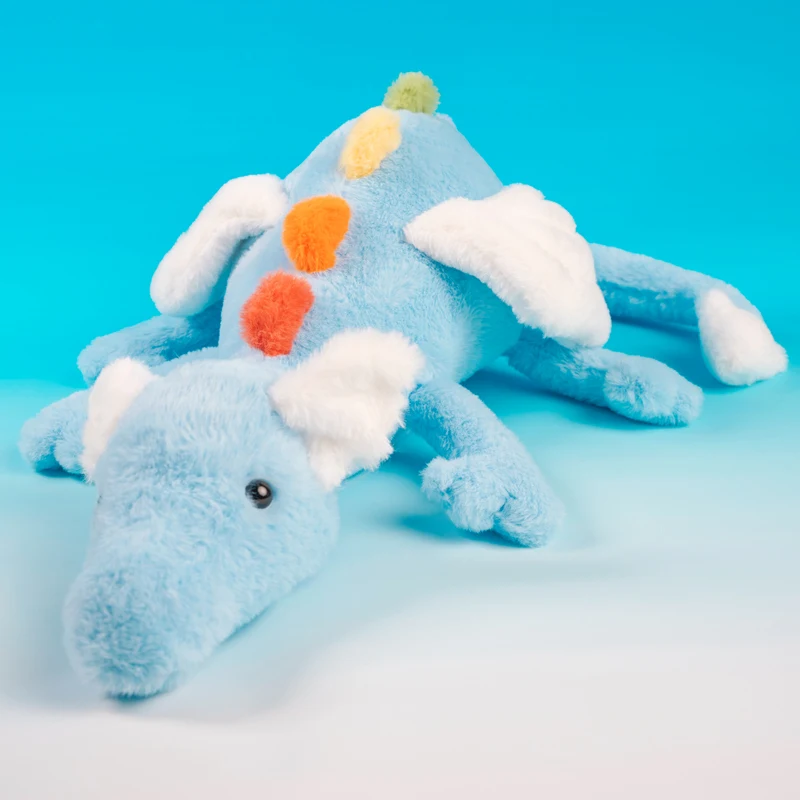 60-100CM Adorable Flying Dragon Animals Sky Blue Dolls Super Soft Throw Pillow Cartoon kawaii Birthday Christmas Gifts Decor