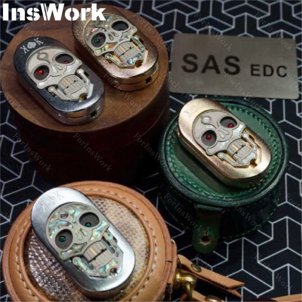 真ちゅう製のメカニカルスカルプッシュスライダー、オフィス玩具