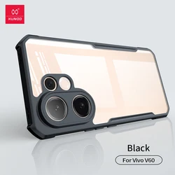 XUNDD Airbag Shockproof Transparent Phone Case with Camera Protection for Acrylic and TPU (Black Clear)