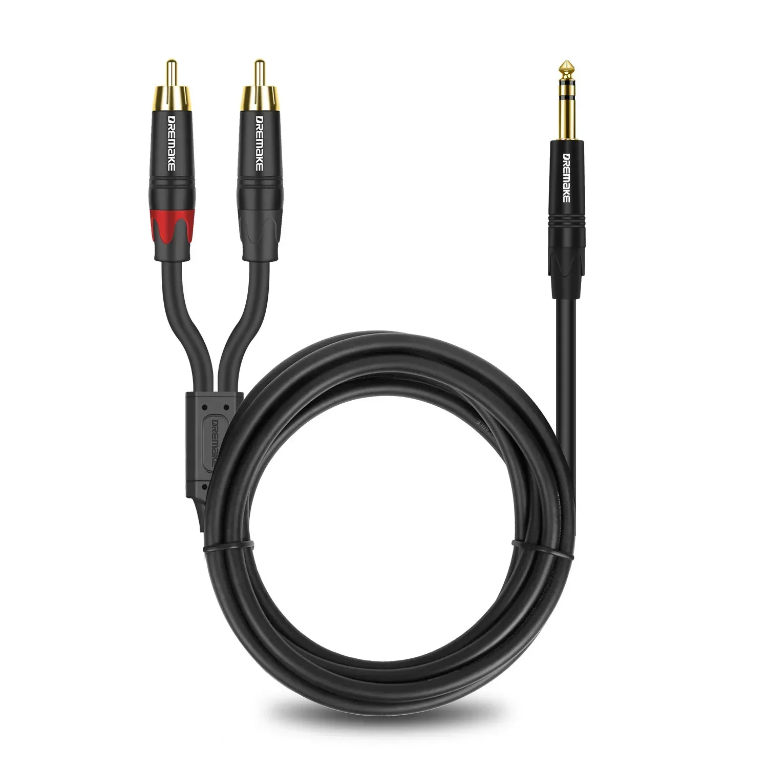 Cavo audio doppio da 6,35 mm a doppio RCA compatibile con amplificatore console mixer 2 * RCA a cavo di schermatura jack da 2 * 1/4 di pollice 1 M 2 M