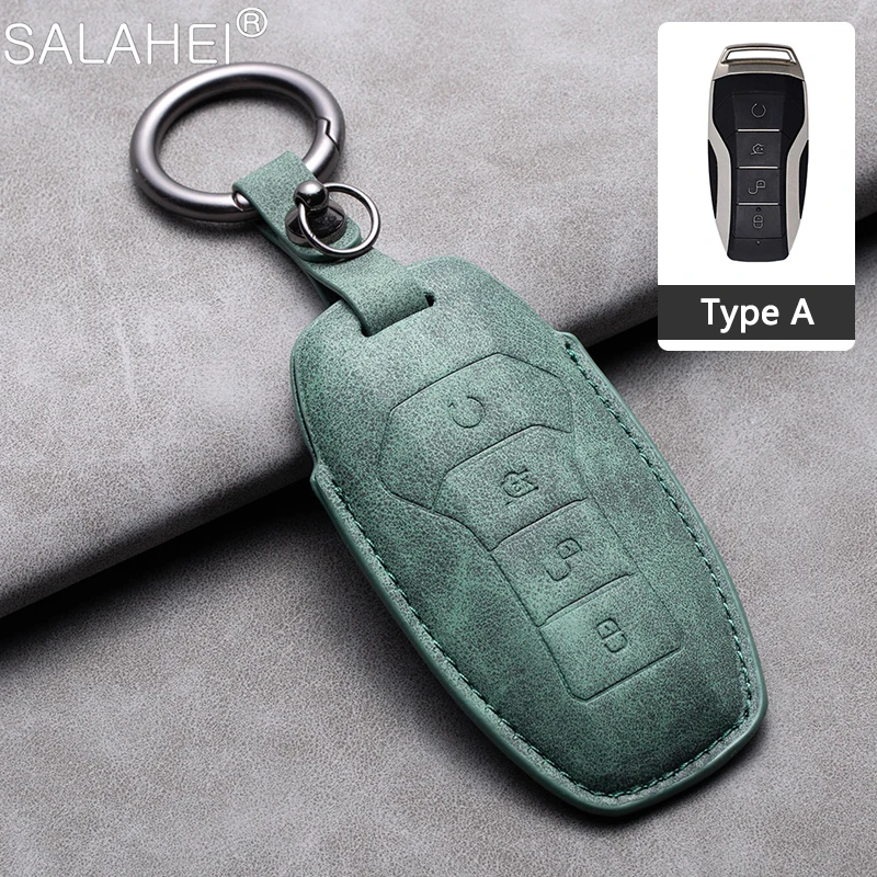 

Suede Leather Car Remote Key Case Cover Shell Fob For BYD Song Plus Atto 3 Han EV Tang DM Qin Seal Dolphin Keychain Accessories