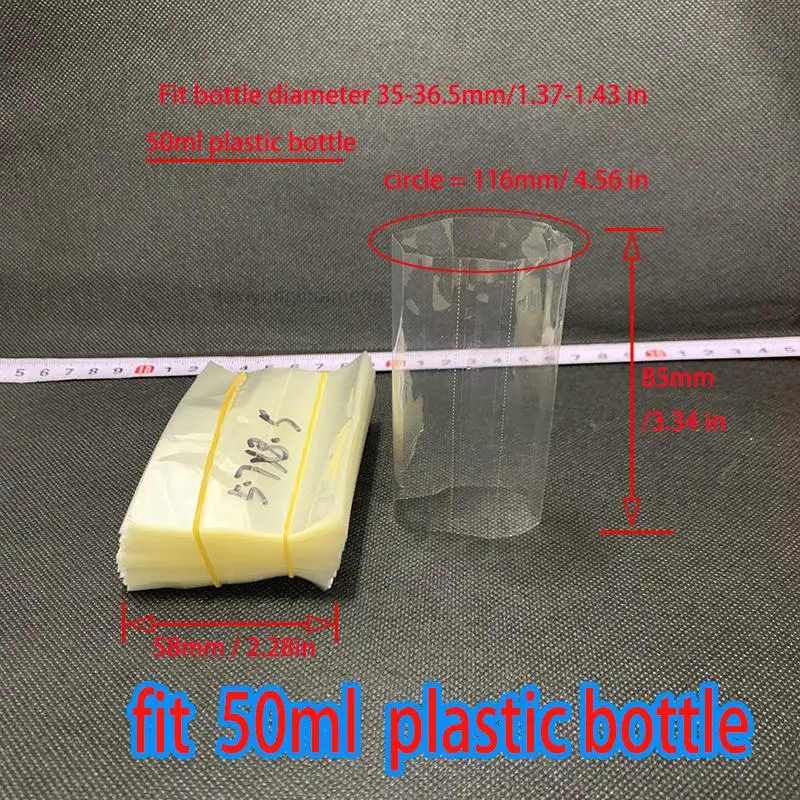 200 Teile/los Klar PVC Heißer Schrumpfen Wrap Rohr film für 5ml 10ml 15ml 20ml 30ml 50ml Kunststoff pipette flasche Transparent – Detail 33