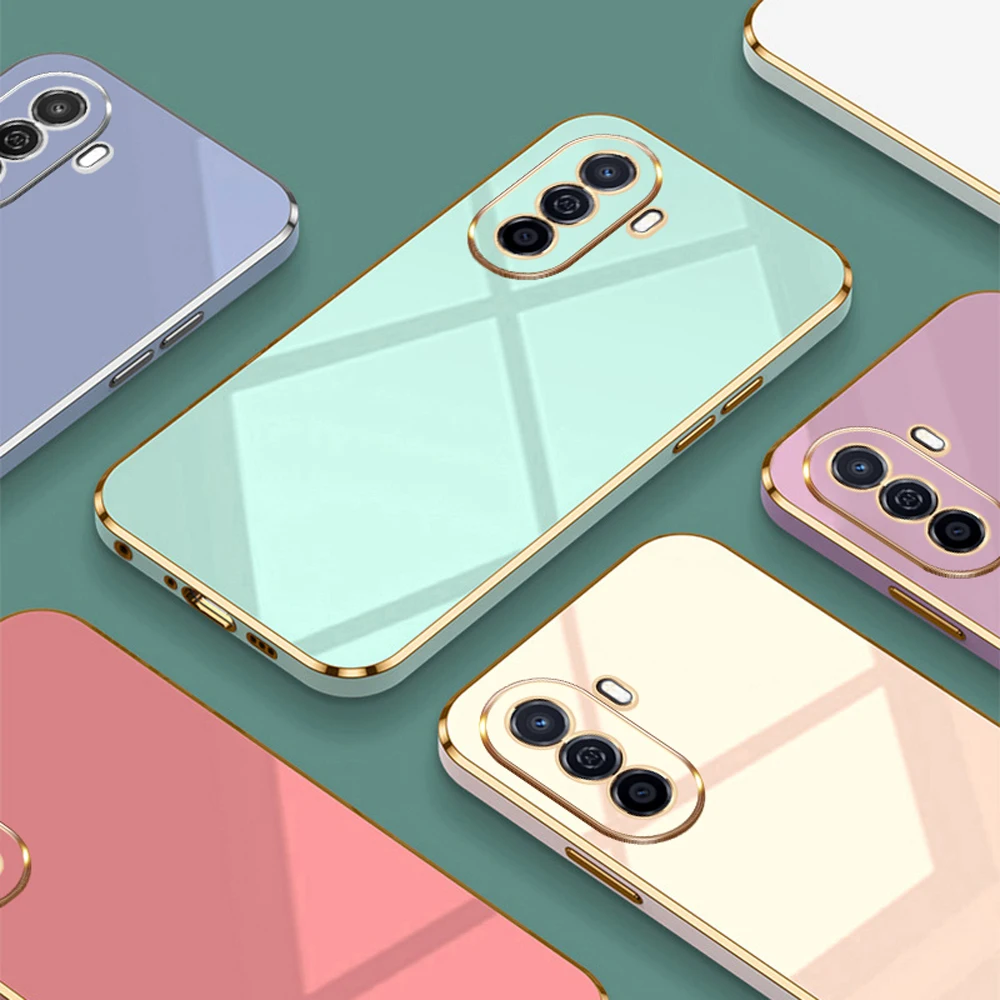 Luxury Square Plating Shockproof Silicone Back Cover