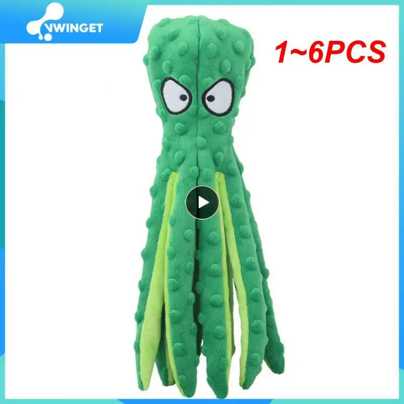 

1~6PCS Octopus Soft Shell Plush Dog Toys Outdoor Play Interactive Squeaky Dogs Toy Sounder Sounding Paper Chew Tooth toy