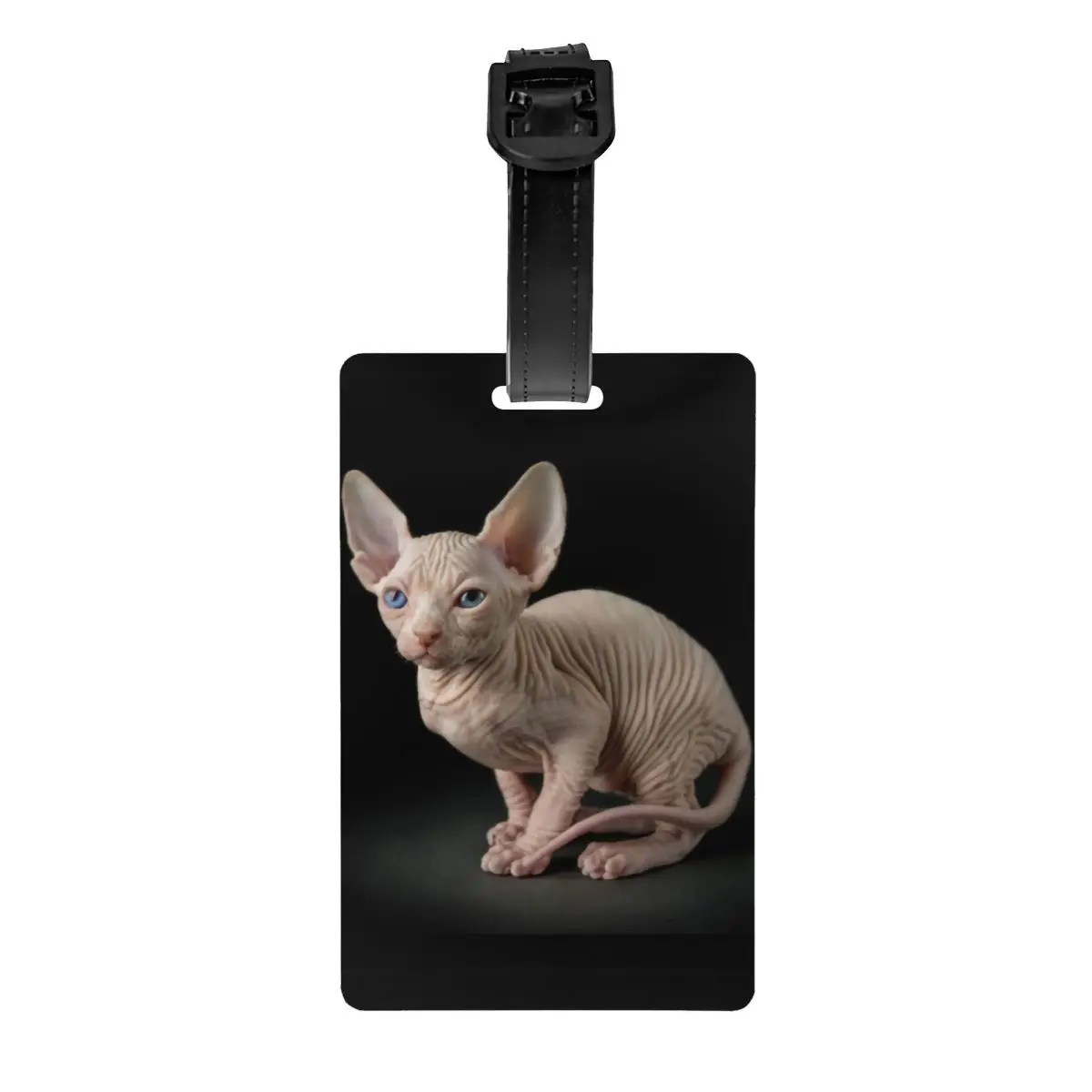 

Custom Sphynx Cat Luggage Tag Privacy Protection Funny Kitten Baggage Tags Travel Bag Labels Suitcase