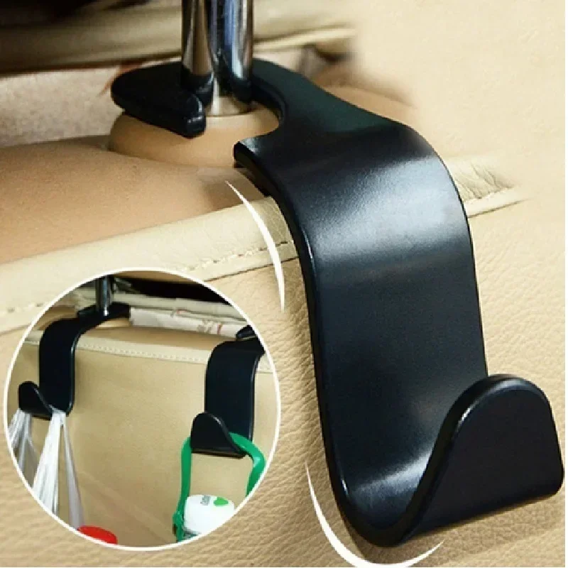 4PCS Carbon Fibre Car Seat Headrest Hook For Auto Back Seat Organizer Hanger Storage Holder For Handbag Purse Bags Clothes Coats