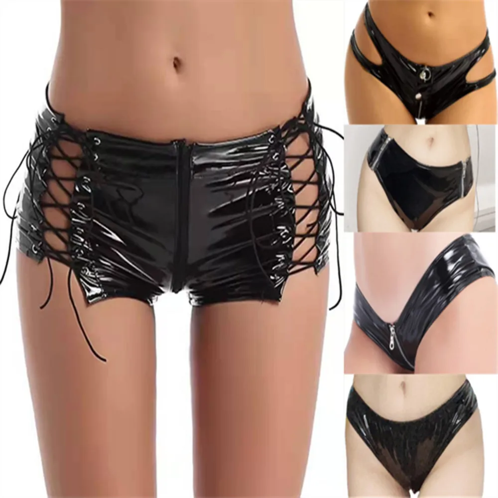

Women Sexy Faux Leather black Shorts interest charm Hot Shorts YF049-#294