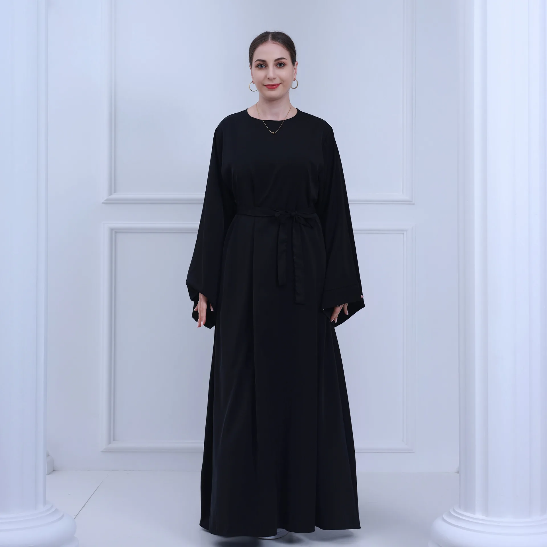 Ramadan Eid Plain Abaya Dress Dubai Turkey Muslim Fashion Gulf Closed Abayas for Women African Islamic Clothes Kaftan Hijab Robe