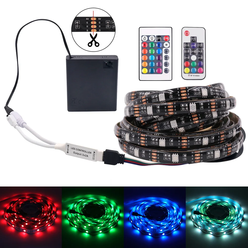 

5V USB Led Strip Light Battery Powered SMD5050 30Leds/m RGB Led Tape Flexible Ribbon Diode for TV Backlight Room Decoration